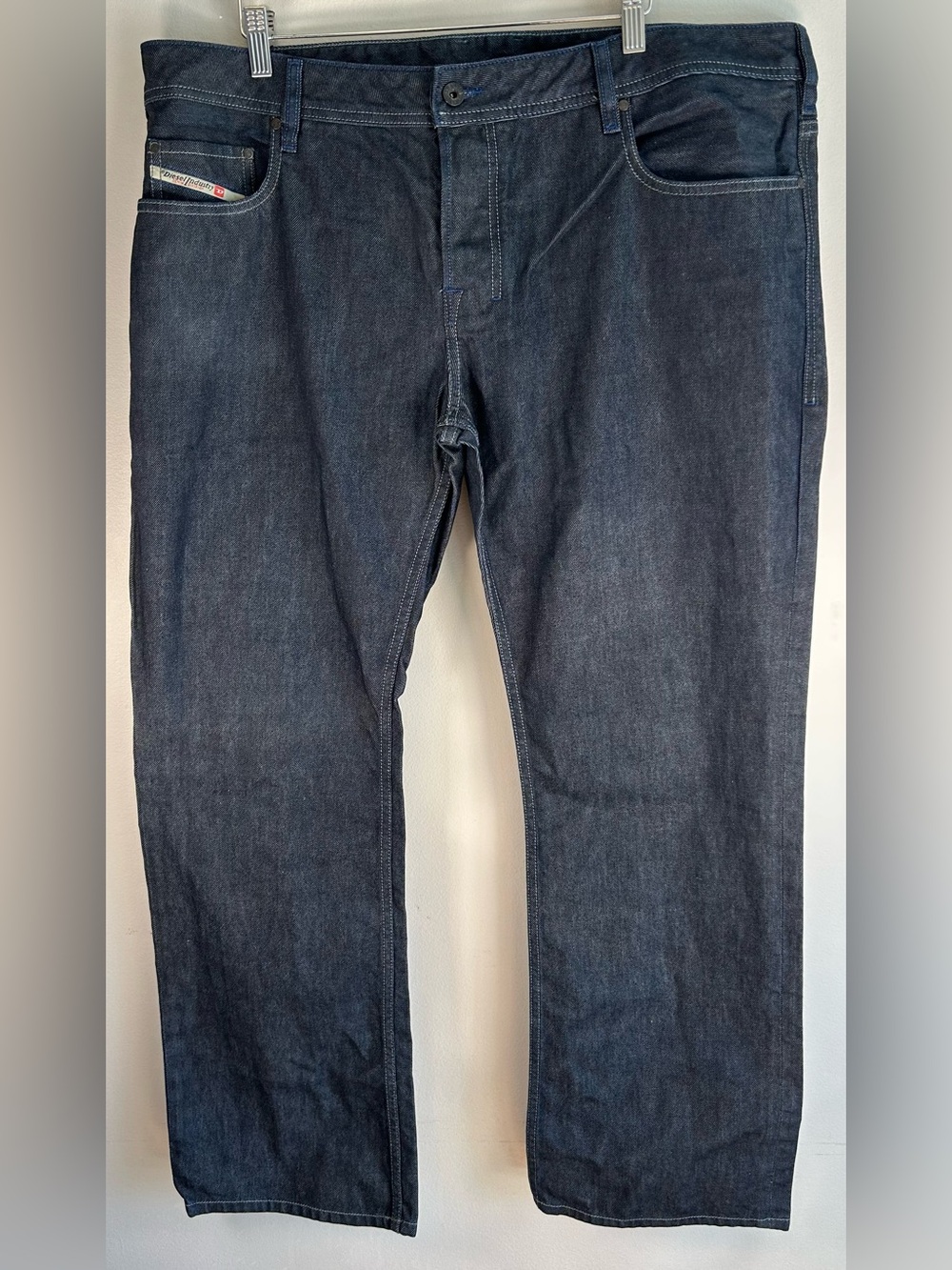 Diesel Men’s Jeans 40X32 Blue Zatiny 0088Z Regular Bootcut Denim Cow Leather EUC